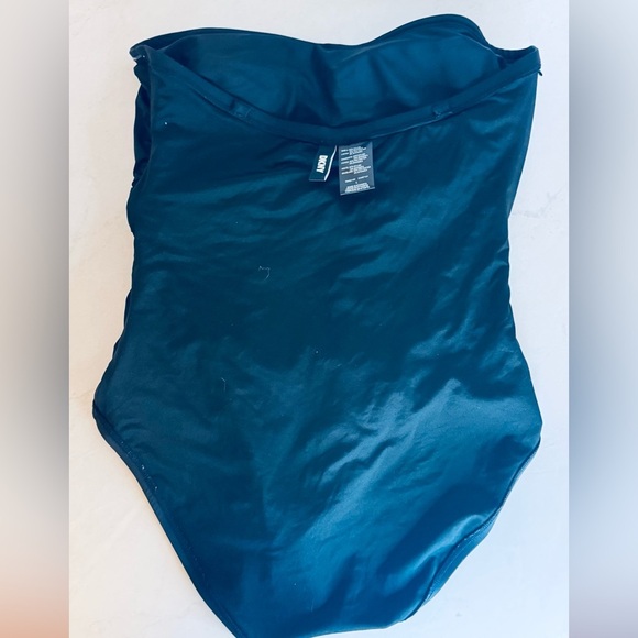 DKNY Black Strapless Ruched One-Piece Swimsuit - Picture 3 of 8